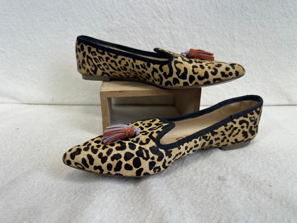 Hush Puppies Sadie Tassel Slip-On Leopard Print Haircalf Finish Women's SZ 9